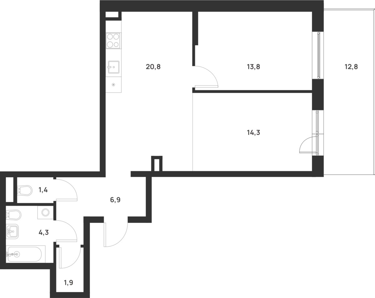 Планировка 67.3 м²