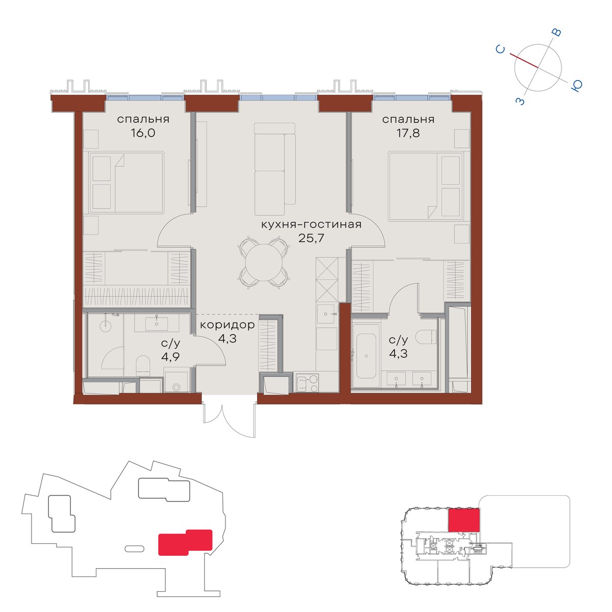 Планировка 73.0 м²