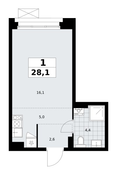 Планировка 28.1 м²