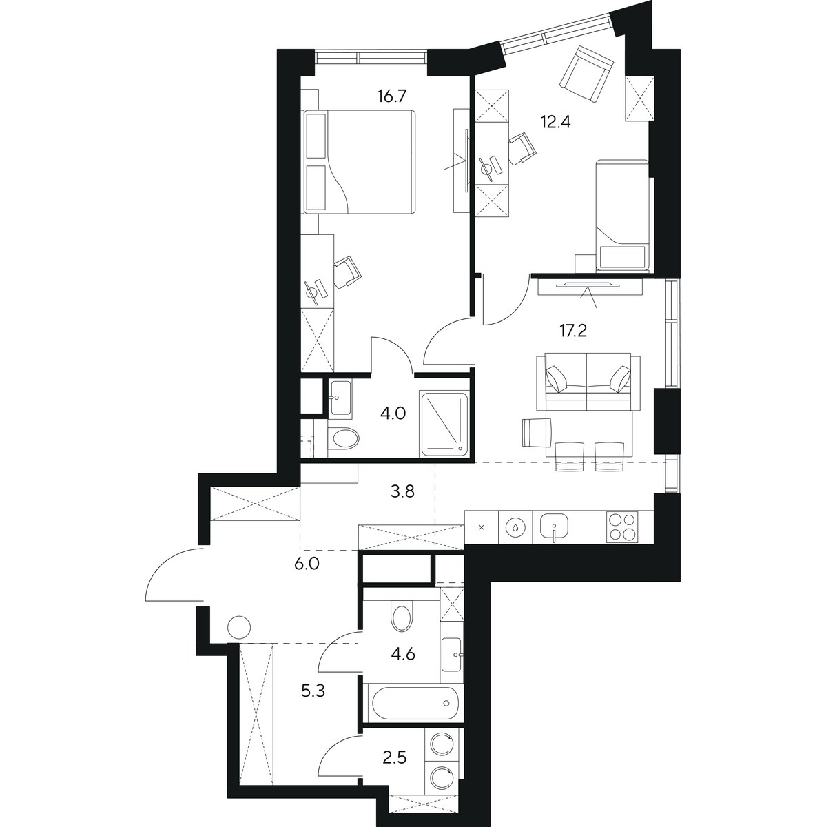 Планировка 72.5 м²