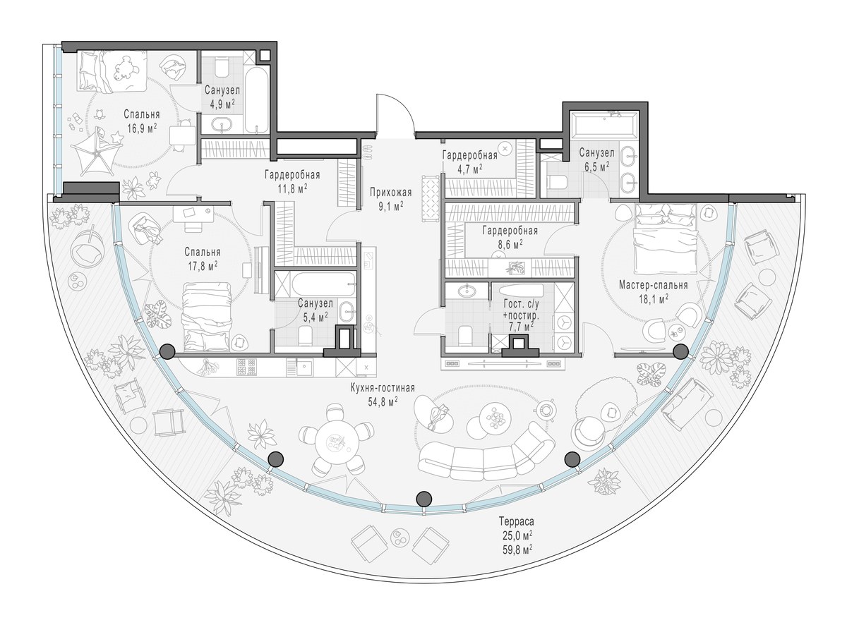 Планировка 172.6 м²