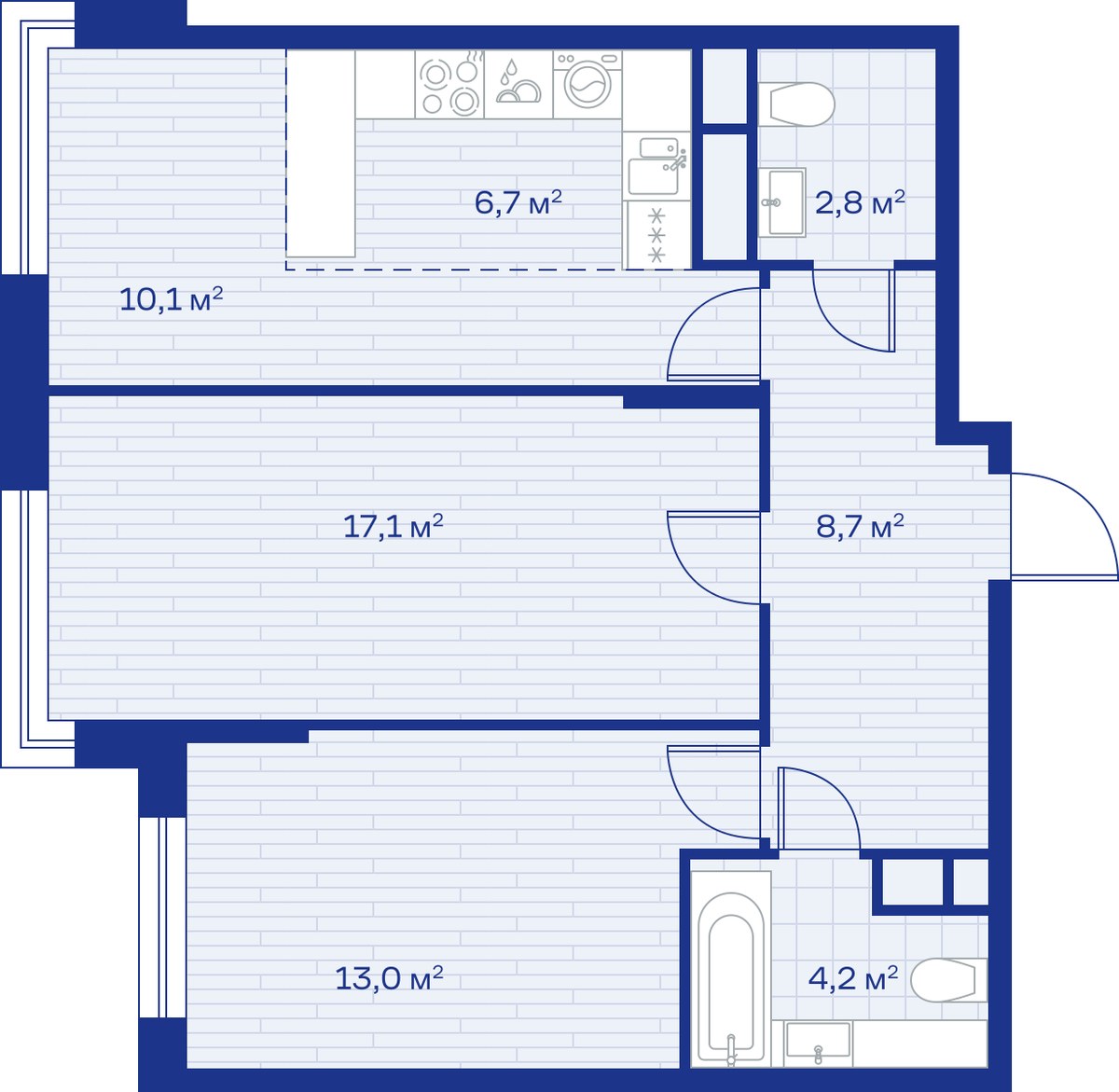 Планировка 63.0 м²
