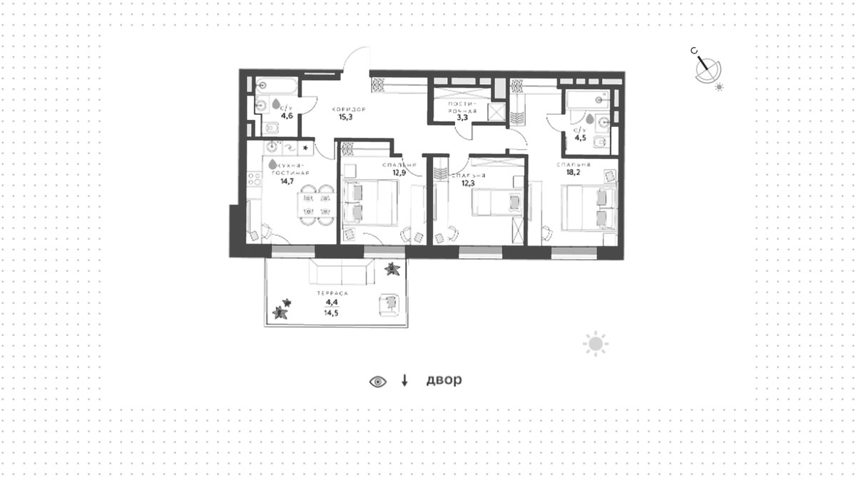 Планировка 90.2 м²