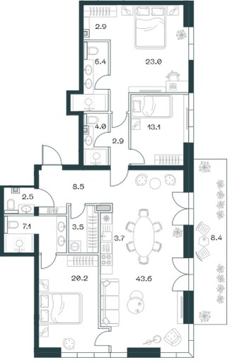 Планировка 150.0 м²