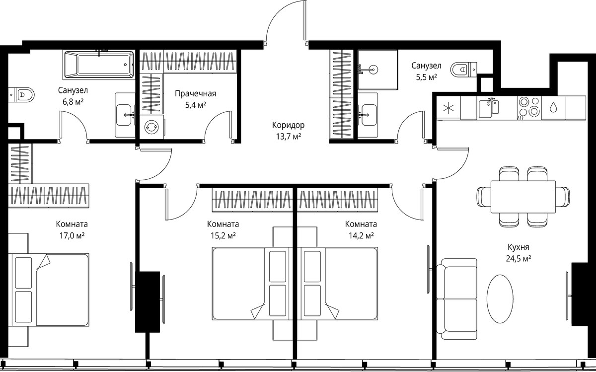 Планировка 102.3 м²