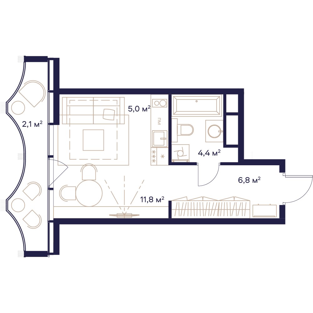 Планировка 30.1 м²