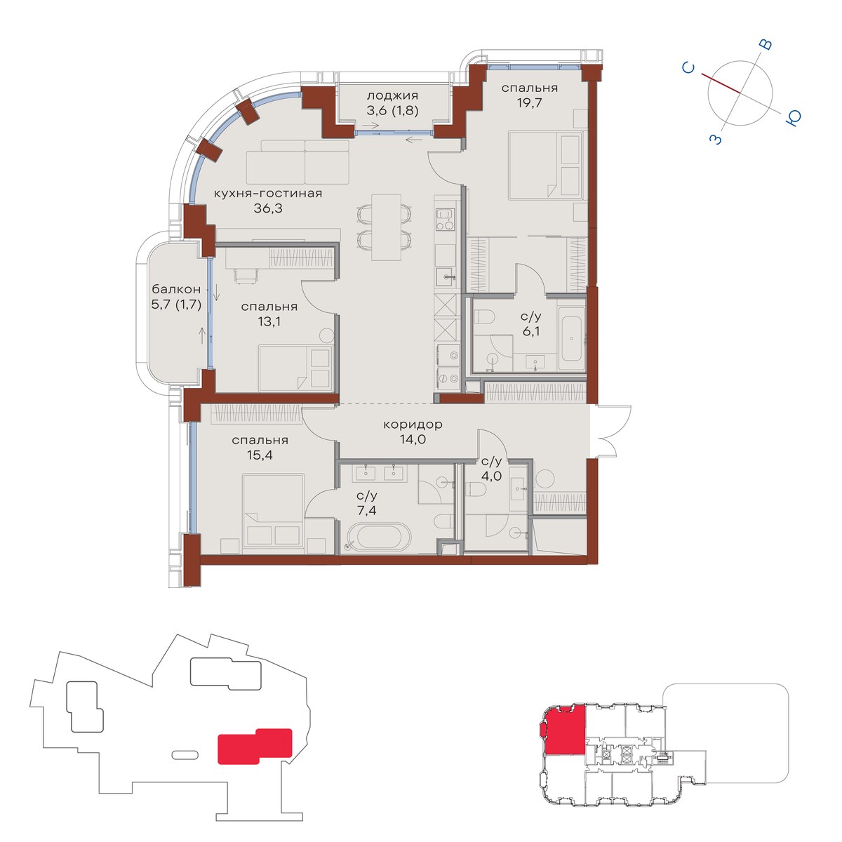 Планировка 119.5 м²