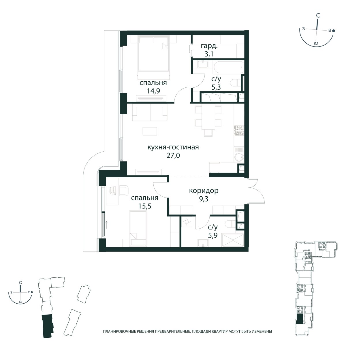 Планировка 81.0 м²
