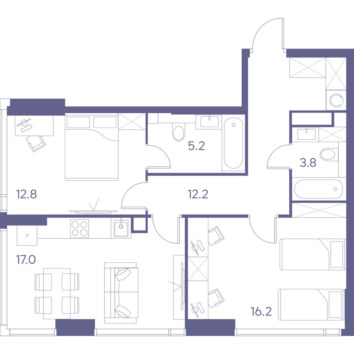 Планировка 67.2 м²