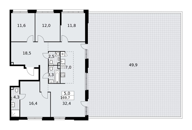 Планировка 169.7 м²