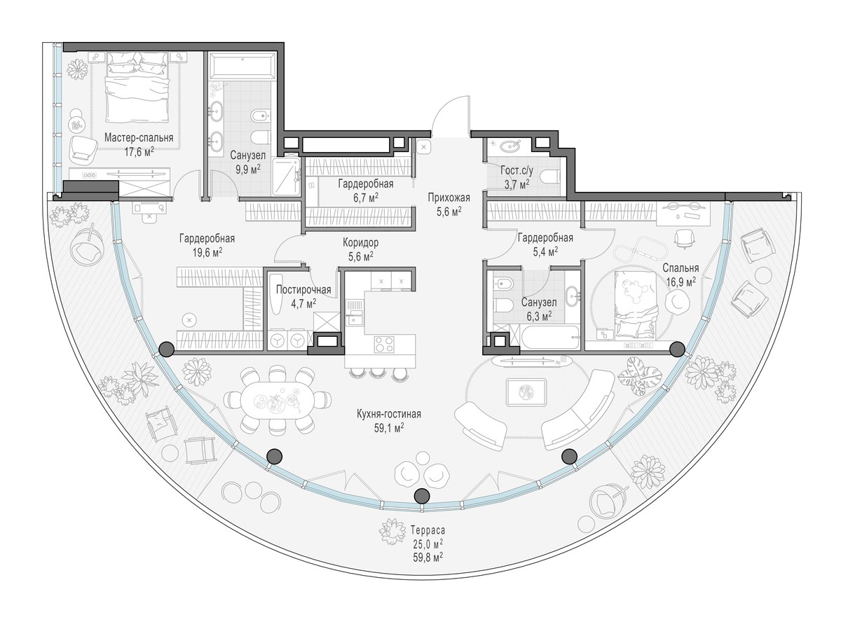 Планировка 167.6 м²
