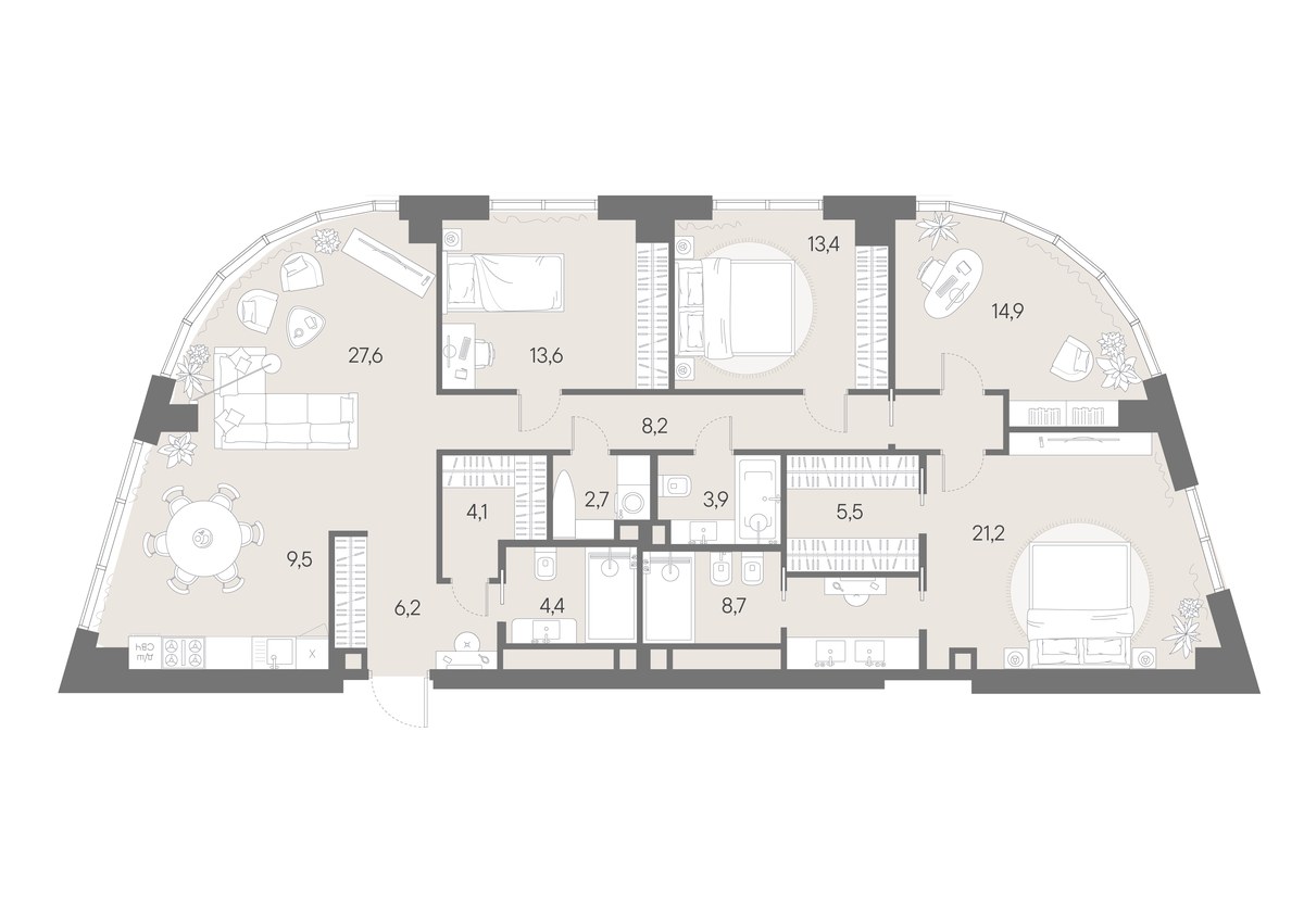 Планировка 143.9 м²