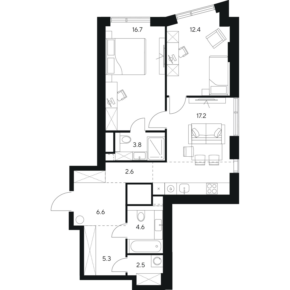Планировка 71.7 м²