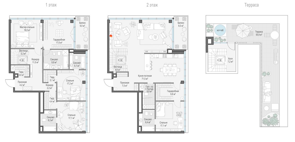 Планировка 255.4 м²
