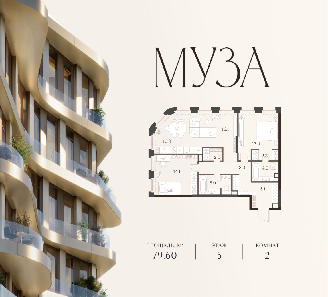 Планировка 79.6 м²
