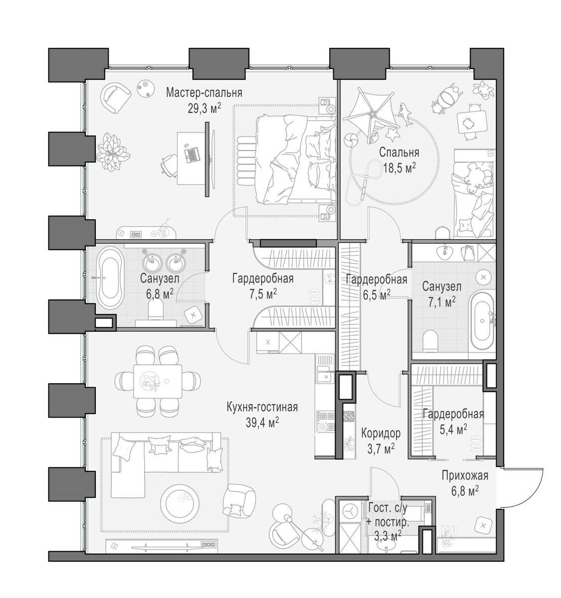 Планировка 135.1 м²