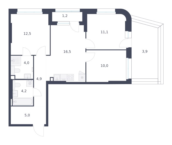 Планировка 73.3 м²