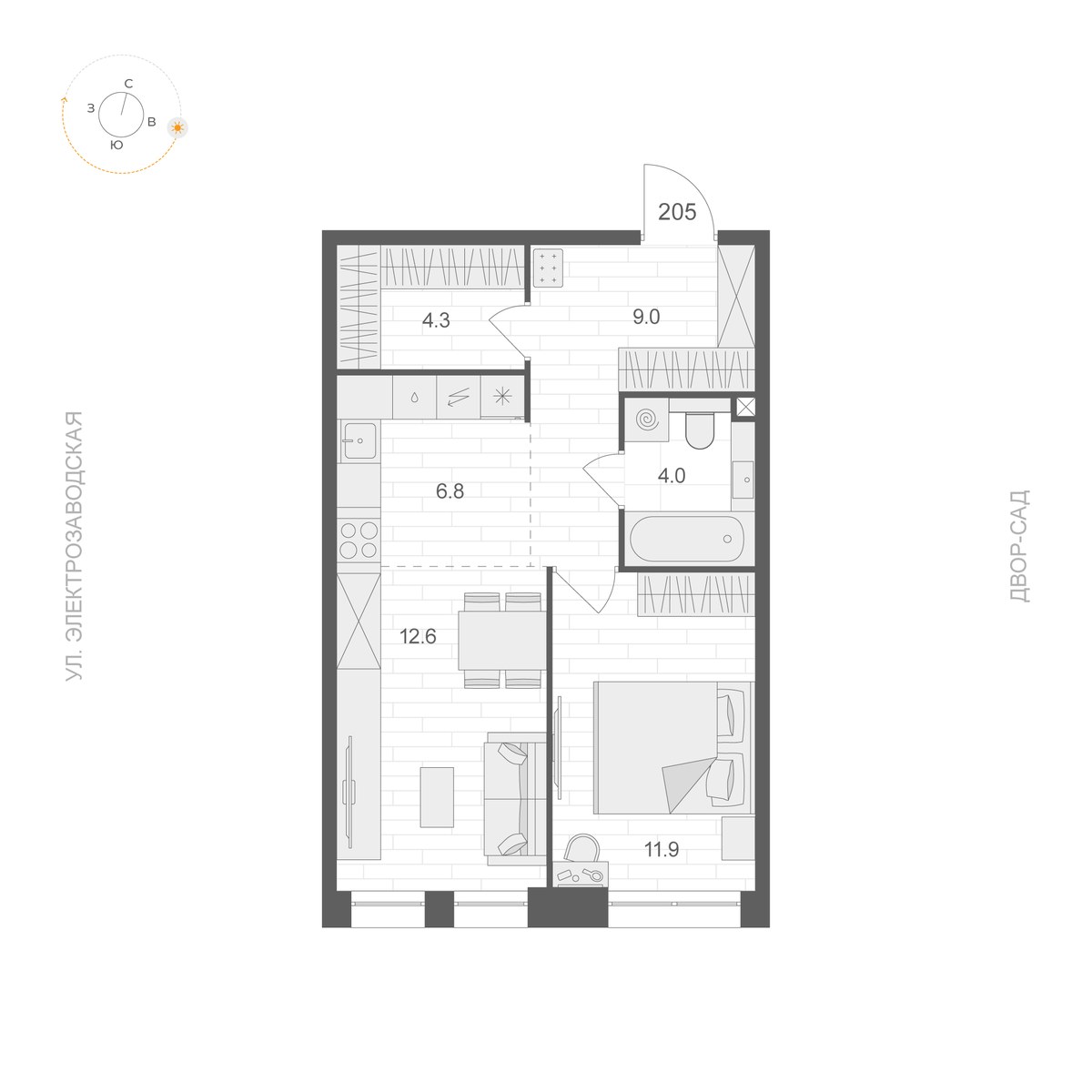 Планировка 48.6 м²