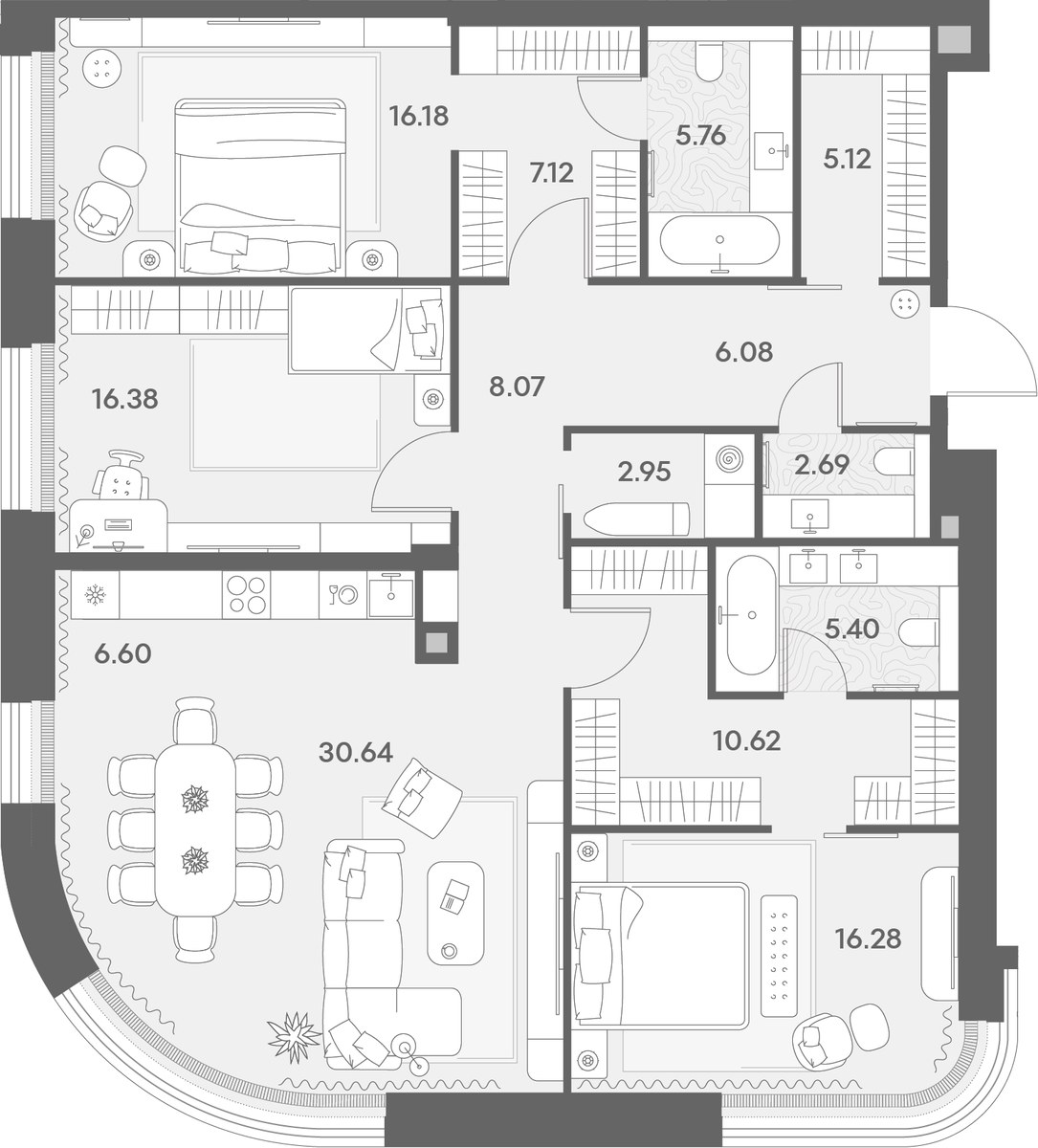 Планировка 139.89 м²