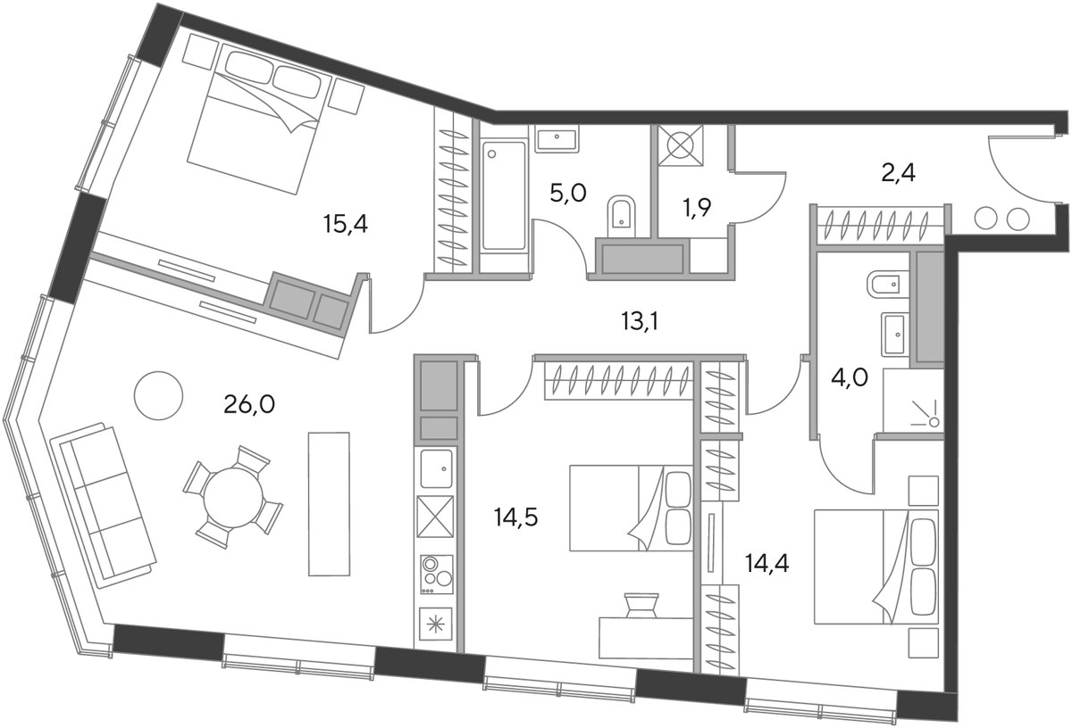 Планировка 96.2 м²
