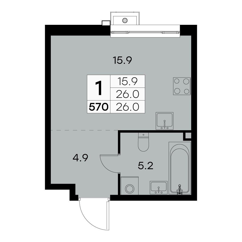 Планировка 26.0 м²