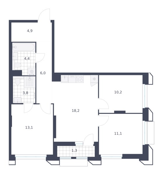 Планировка 73.0 м²