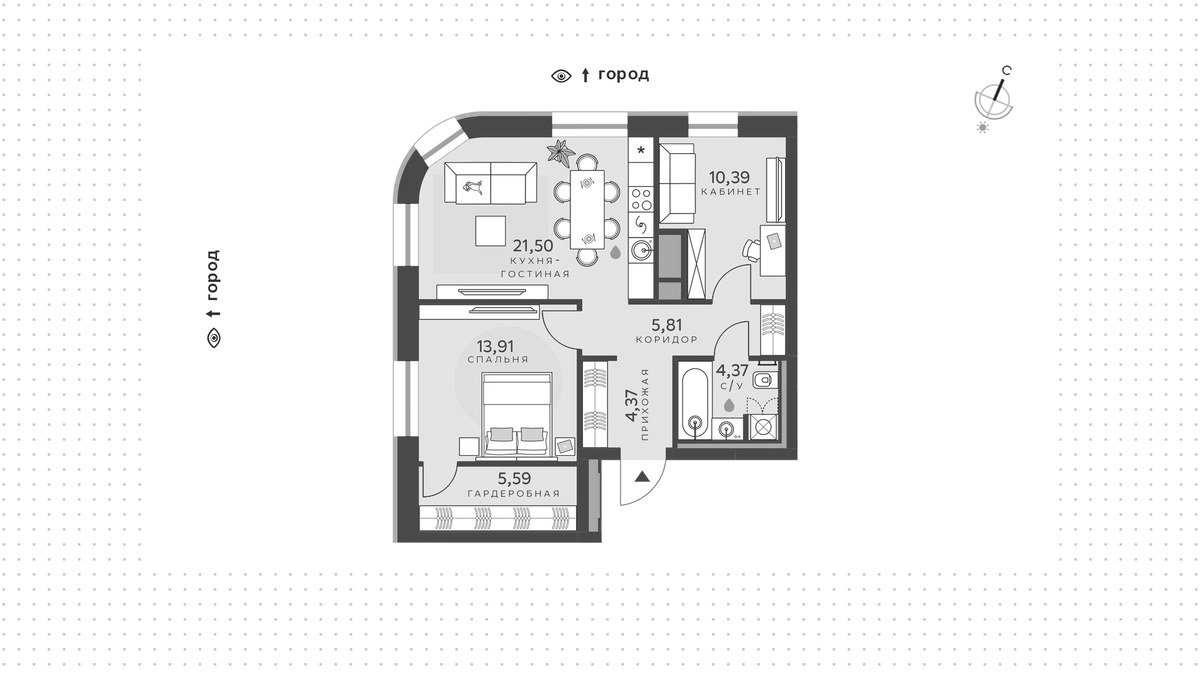 Планировка 65.94 м²
