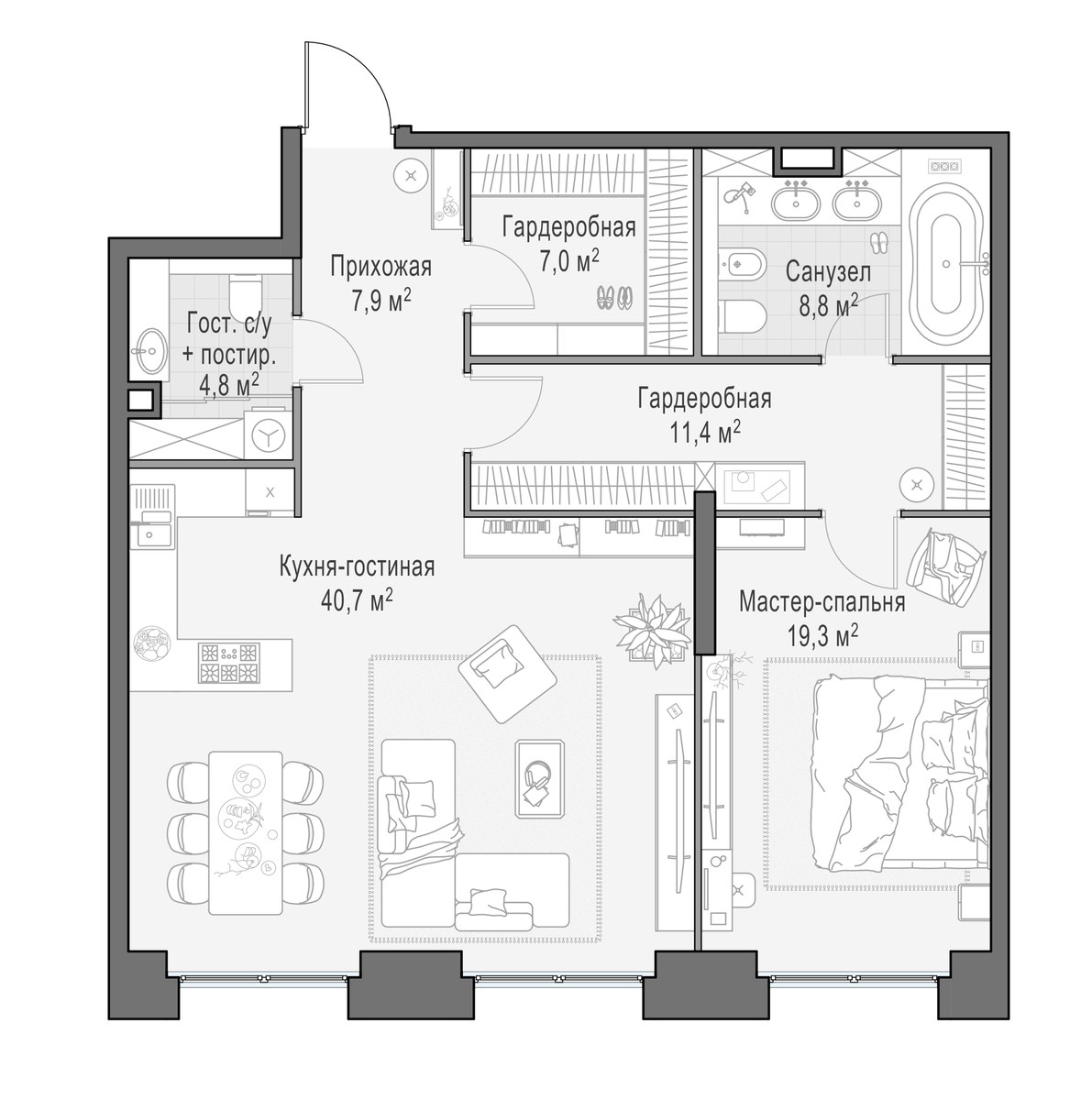 Планировка 99.2 м²