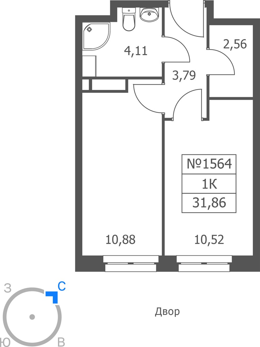 Планировка 31.86 м²