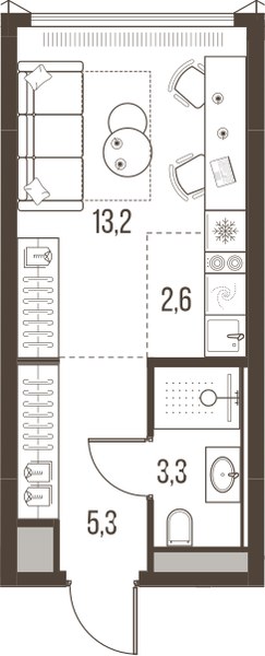 Планировка 24.4 м²