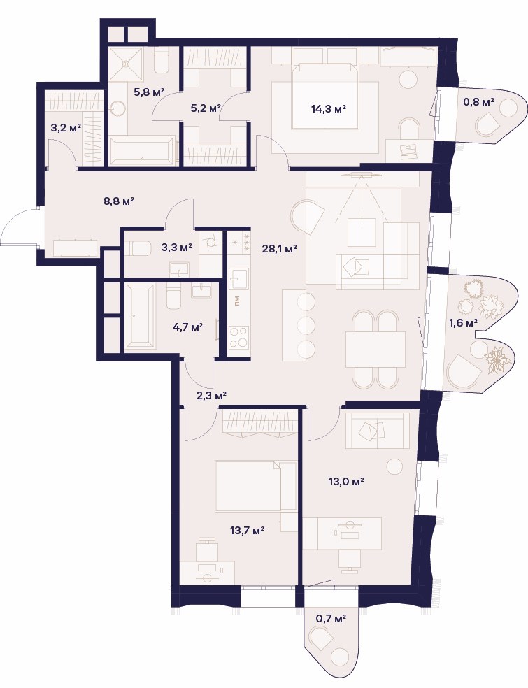 Планировка 105.5 м²