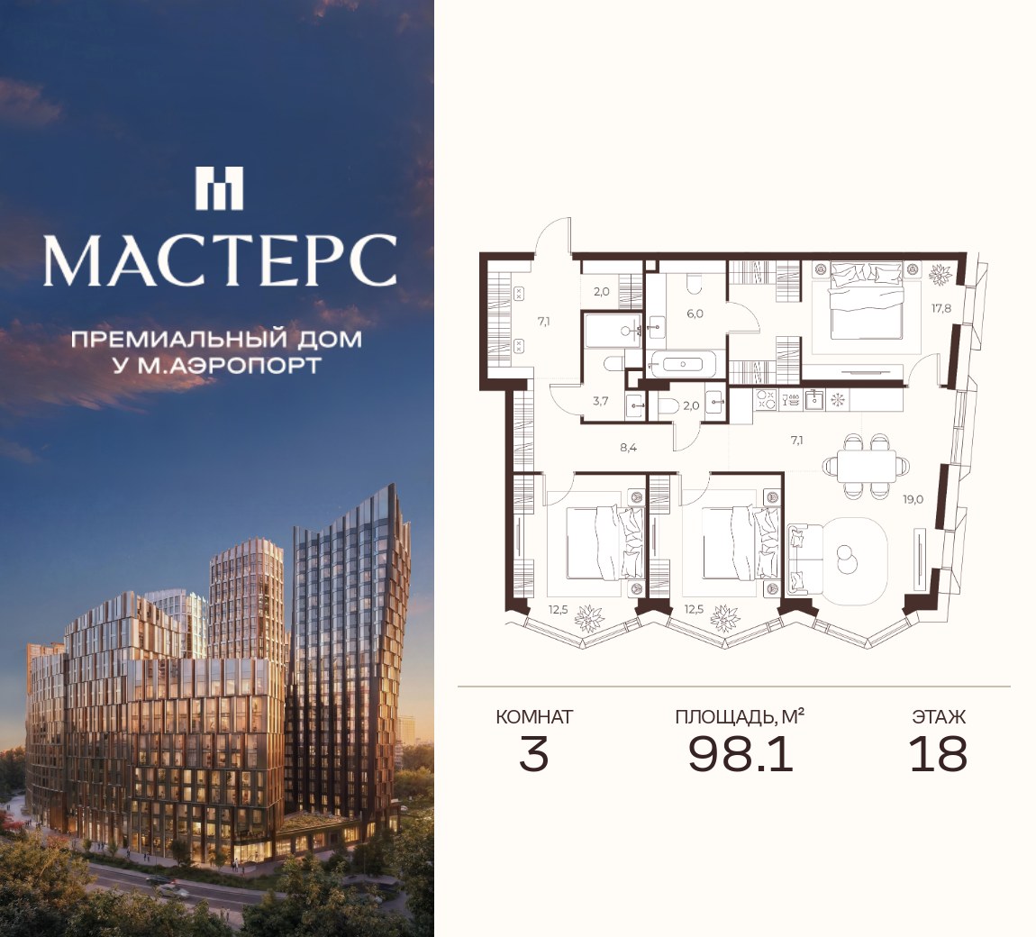 Планировка 98.1 м²