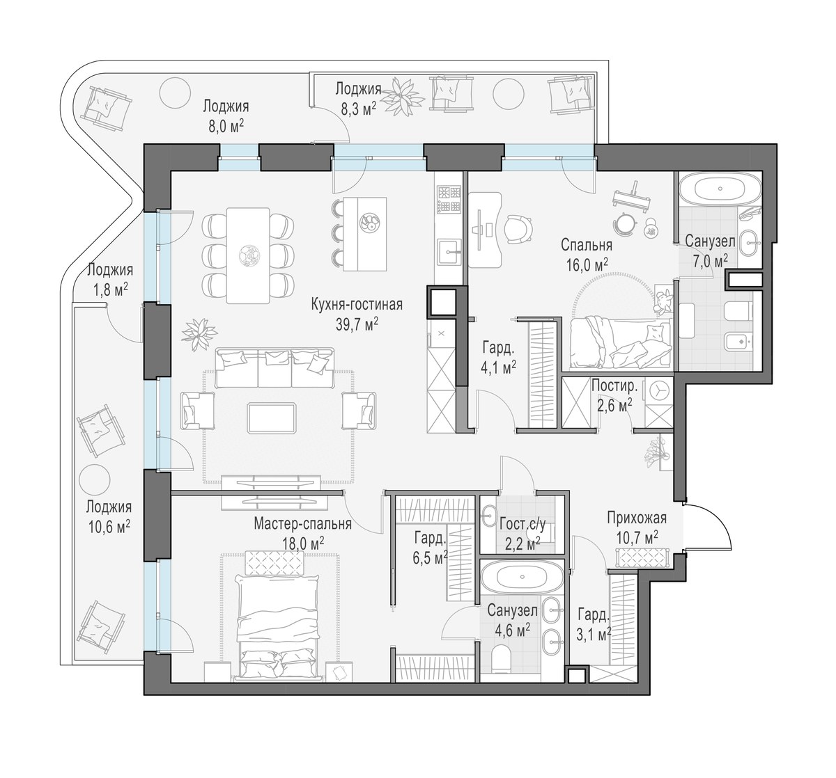 Планировка 127.0 м²