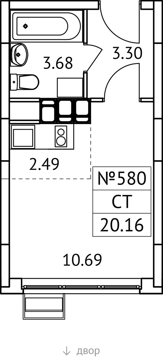 Планировка 20.16 м²