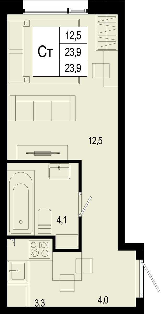 Планировка 24.6 м²