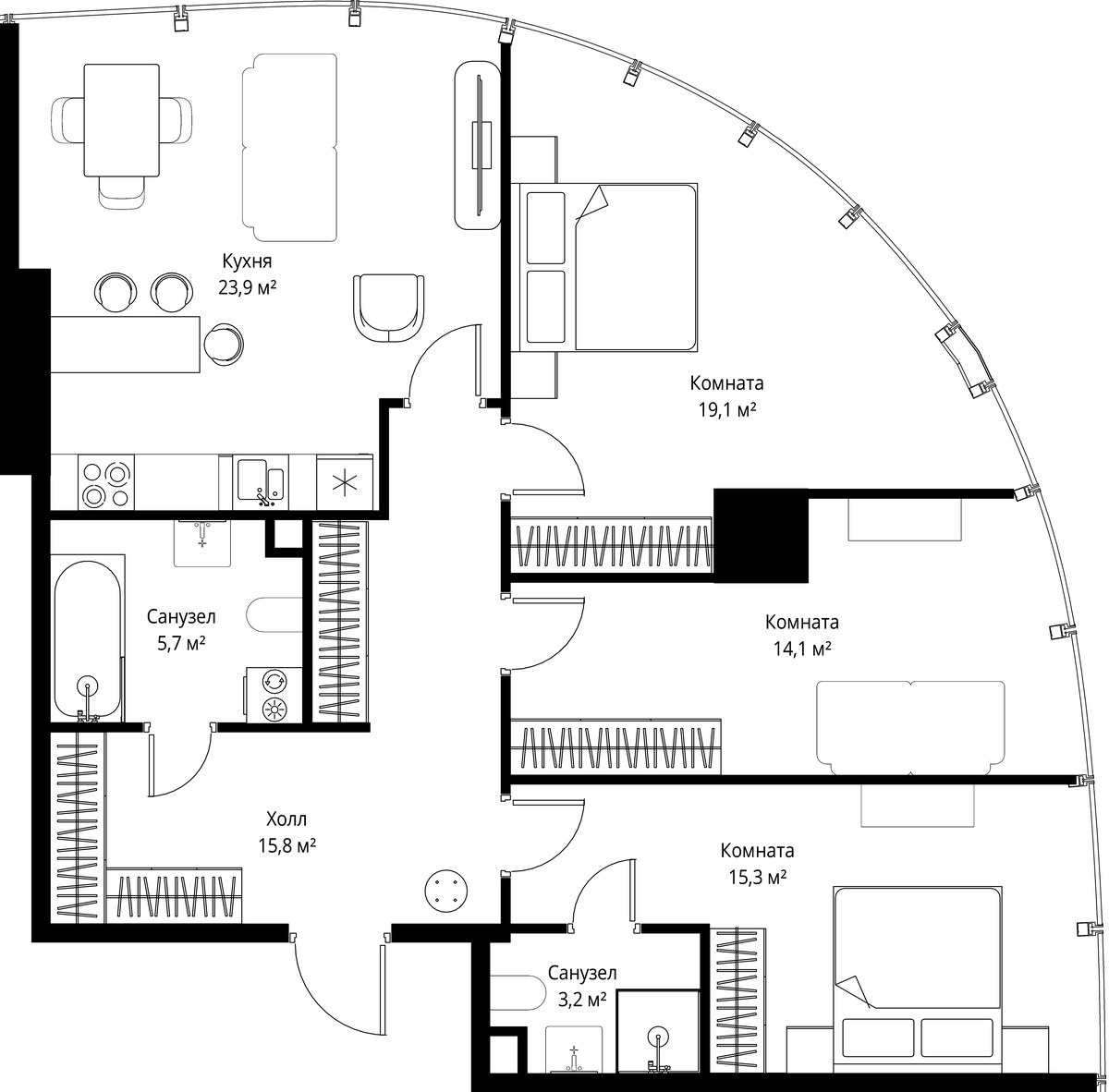 Планировка 97.1 м²