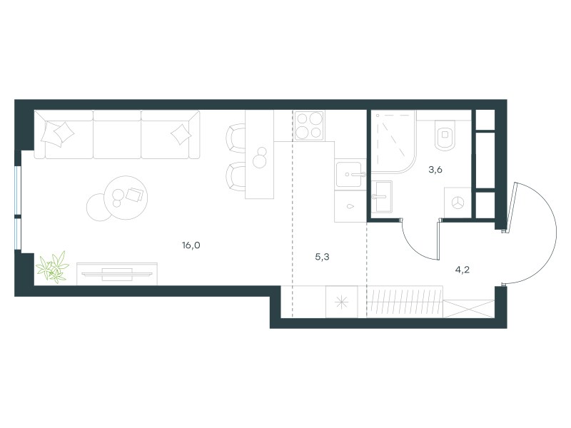 Планировка 29.1 м²