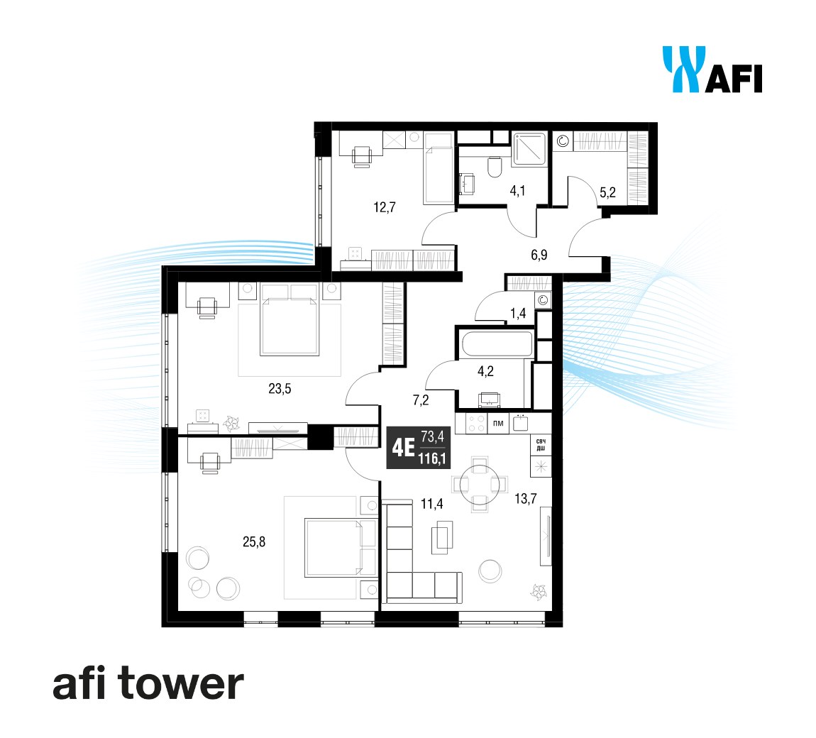 Планировка 116.0 м²