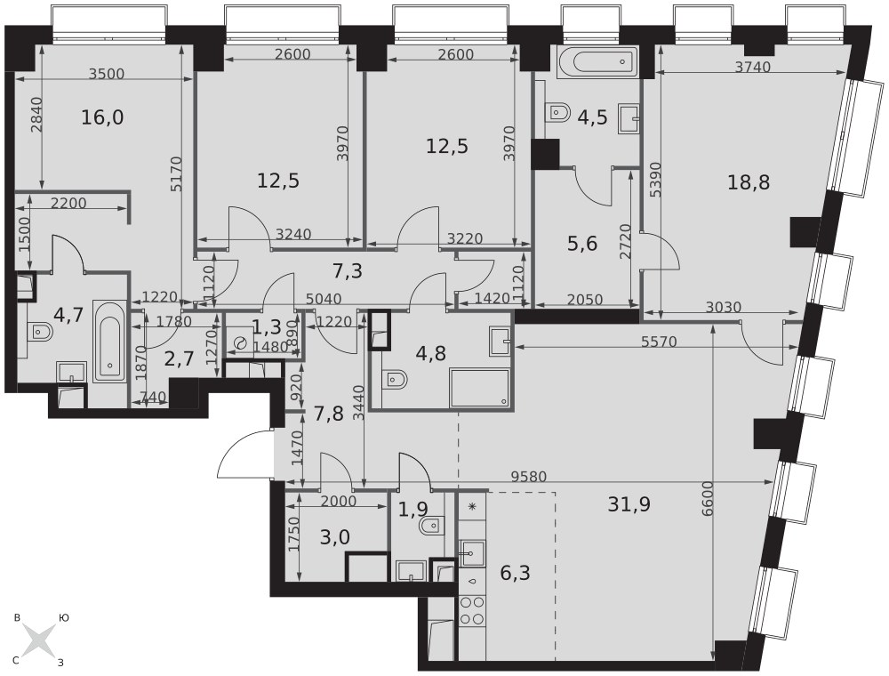 Планировка 141.6 м²
