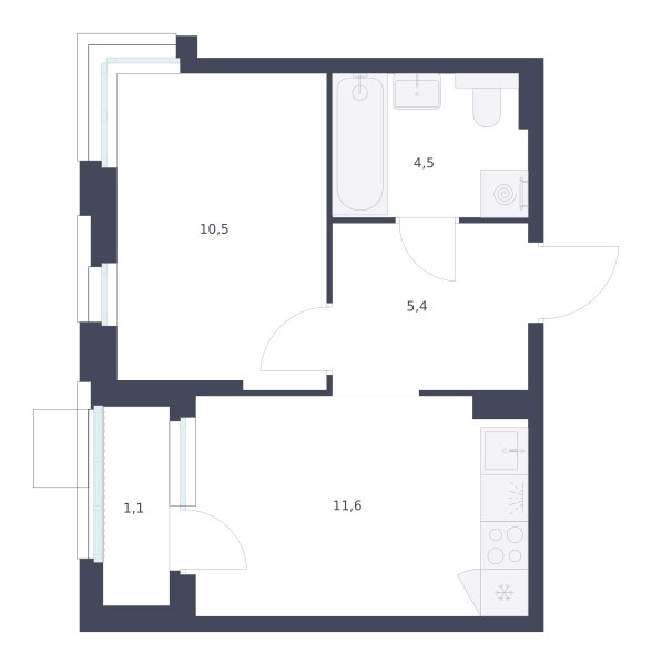 Планировка 33.1 м²