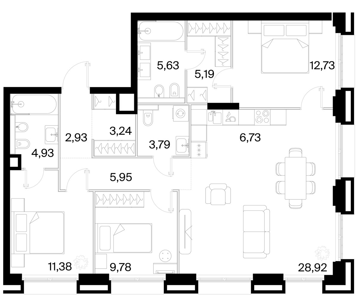 Планировка 101.2 м²