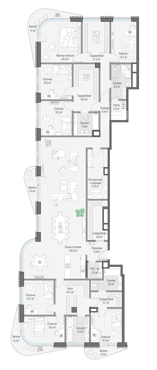 Планировка 367.8 м²