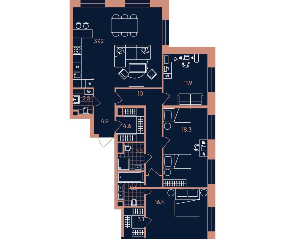 Планировка 117.0 м²