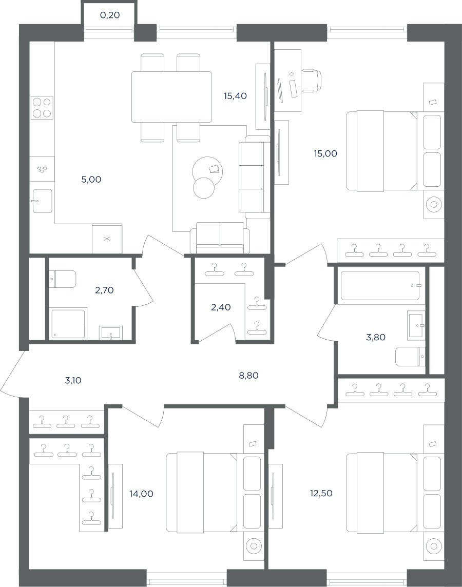 Планировка 81.0 м²