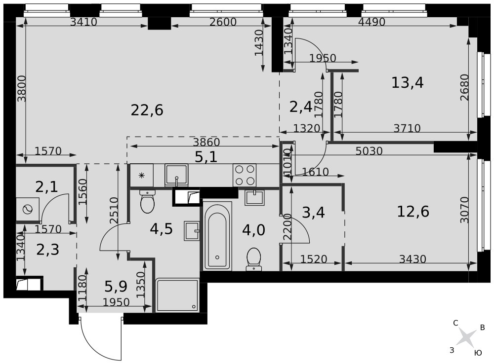 Планировка 78.3 м²
