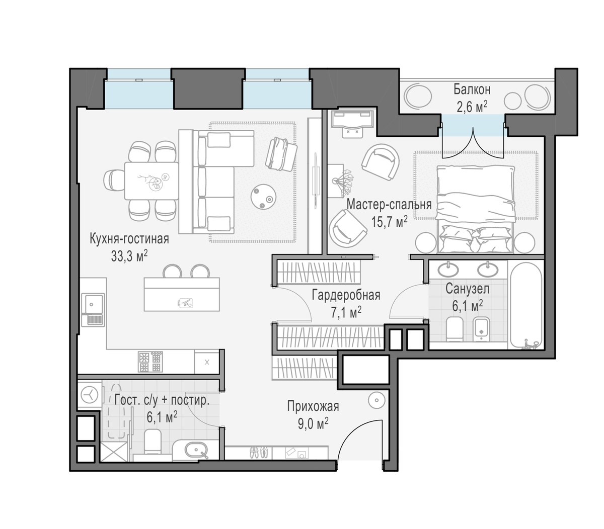 Планировка 78.8 м²