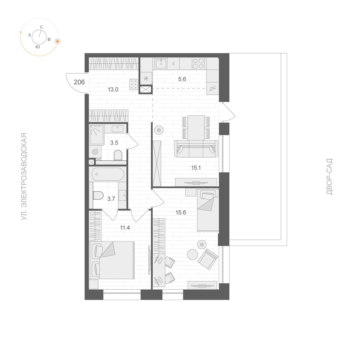 Планировка 67.9 м²