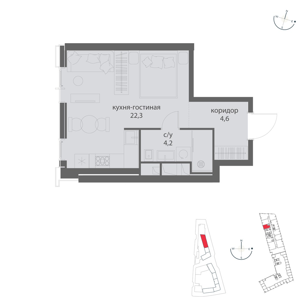 Планировка 31.1 м²