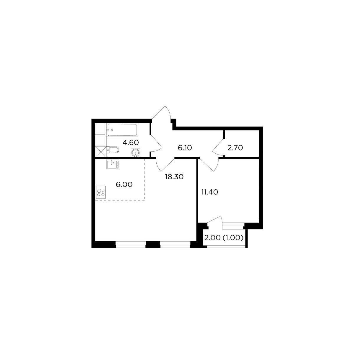 Планировка 50.1 м²