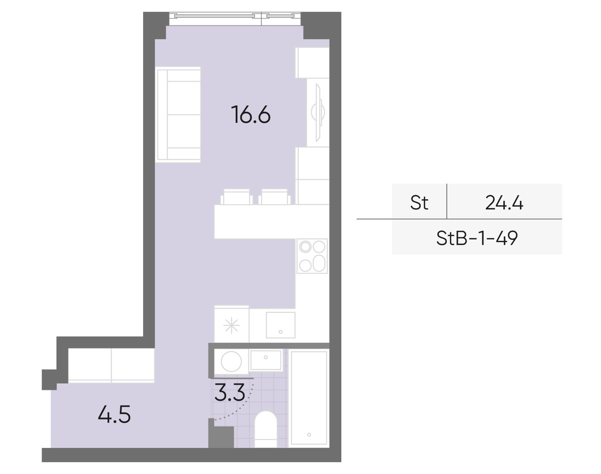 Планировка 24.4 м²